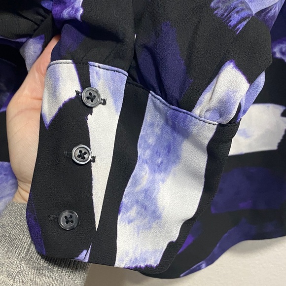 Alfani | Size M | Purple Abstract Surplice Faux‎ Wrap Blouse - Picture 6 of 11